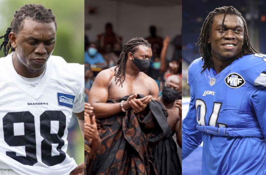NFL Star Ezekiel ‘Ziggy’ Ansah Enstooled As Chief In Ghana (See Beautiful Photos From Ceremony)