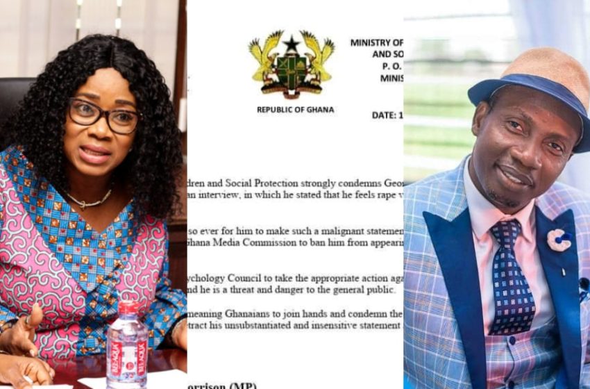 We Condemn Counselor Lutterodt’s Rape Comments; Ban Him – Ministry Of Gender Tell Media Commission, Psychology Council (See Letter)
