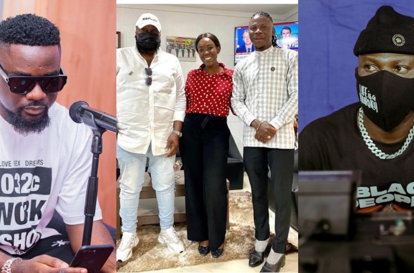 Fans Tease Stonebwoy For Wearing Ladies’ Shoe To Meeting With Angeltown As Photos Pop Up (See)
