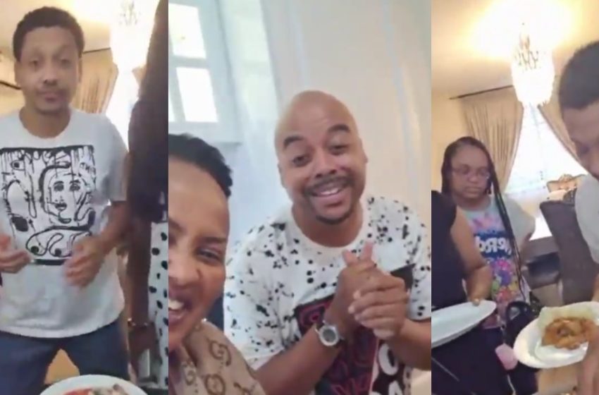 Hollywood Star Khalil Kain Lands In Ghana As He Storms Nana Ama McBrown’s Home To Eat Local Dishes (+Video)