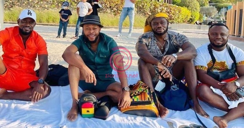 NPP Boys, Kalybos, Prince David Osei, Jeneral Nta Tia, And Bismark The Joke Spotted At President Akufo-Addo’s Swearing-in