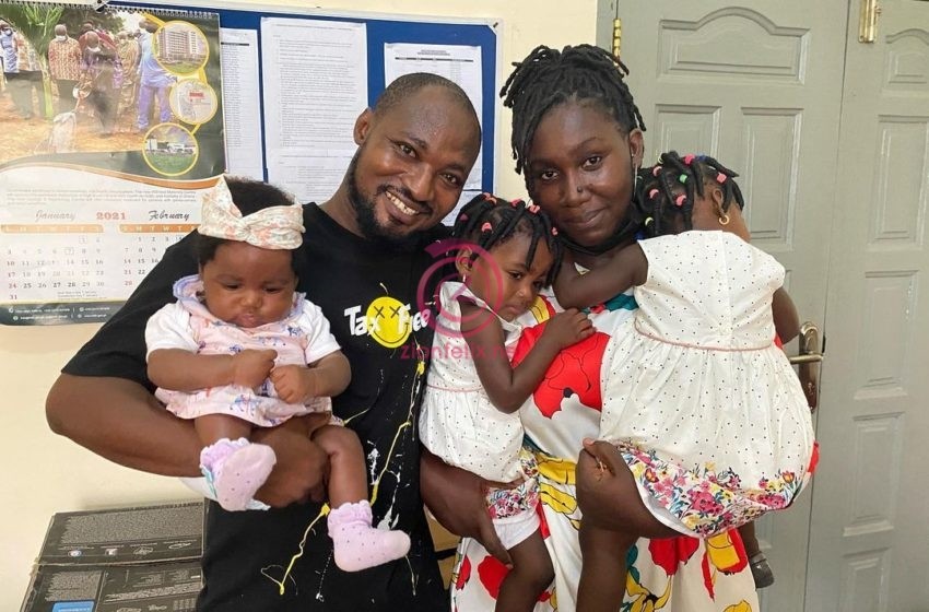 Funny Face Finally Reunites With His Children As His Baby Mama Pays Him A Surprise Visit – See Exclusive Photos