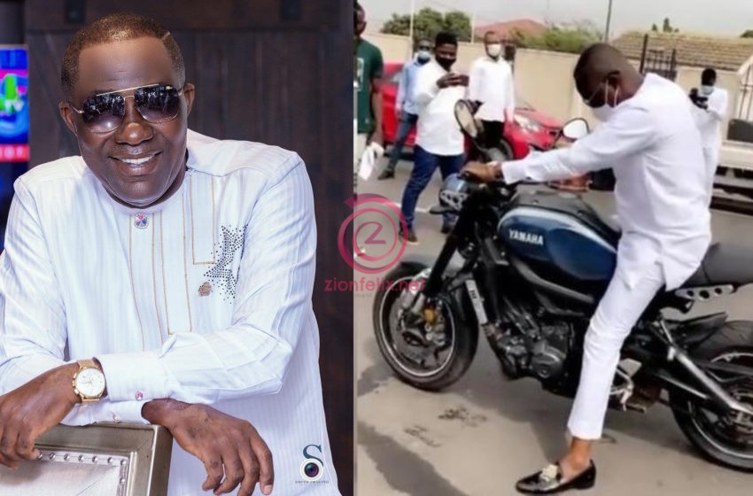 Video Of The Humbling Moment Dr. Osei Kwame Despite Packed All His Luxurious Cars And Drove An ‘Okada’ To His Birthday Party Hits Online