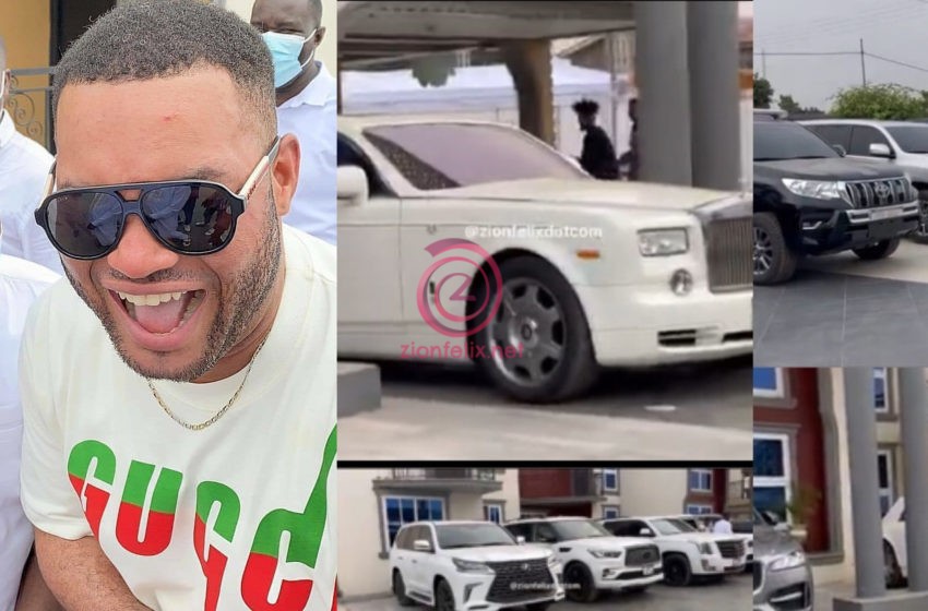 Kwadwo Safo Jnr Lines Up All His Luxurious Cars Which Include A Rolls Royce, G-Wagon And Others On His 35th Birthday (Video)