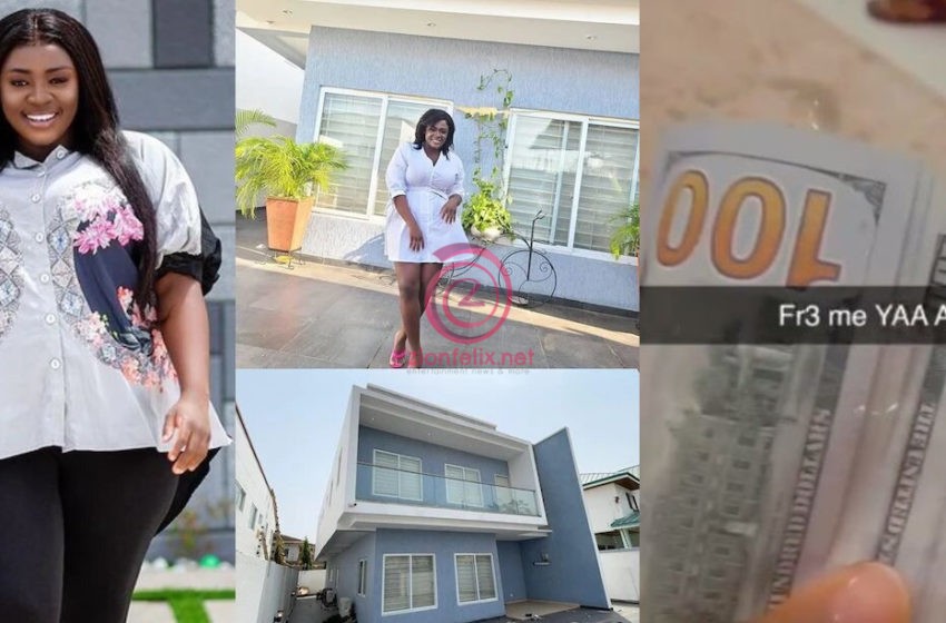 Tracey Boakye Takes A Swipe At Naysayers As She Receives Bundle Of $100 Notes As Payment For Renting Her Controversial East Legon House (Video)