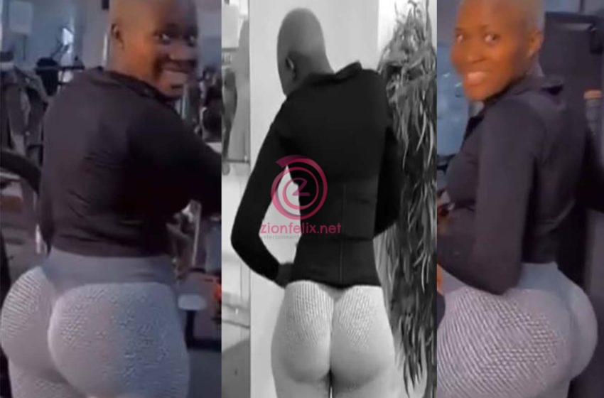 Fella Makafui Teases Fans As She Hits The Gym In Tight Leggings Flaunting Her Huge ‘Bakka’ (Video)