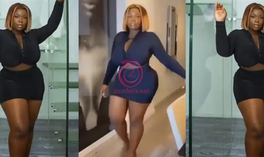 Maame Serwaa Causes Massive Stir Again As She Shares Fresh Video Showing Off Her New Hourglass Figure