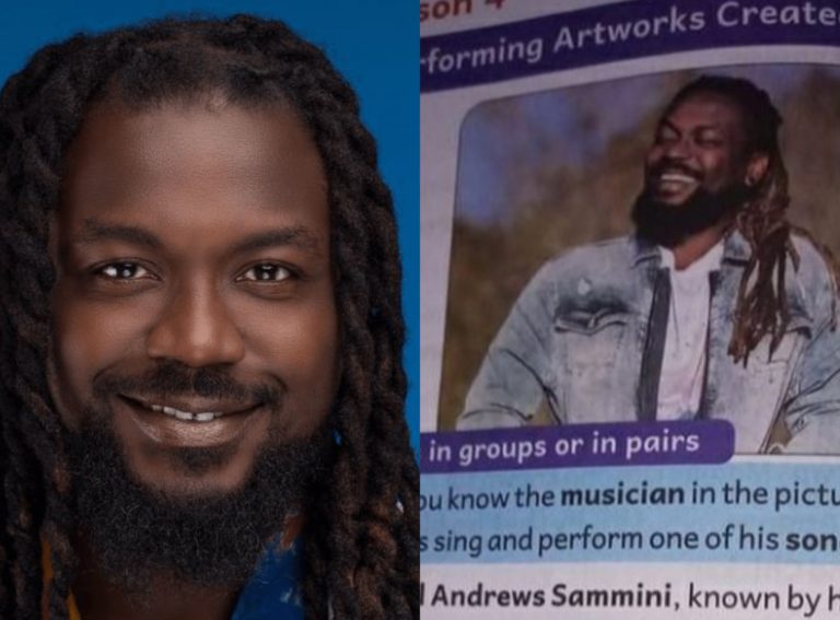 Samini Appears In Primary School Textbook – See His Reaction