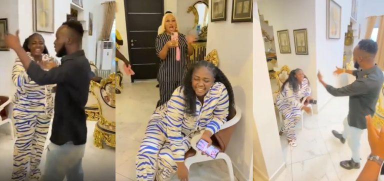 Tracey Boakye Dumbfounded As Akwaboah, Xandy Kamel, Diamond Appiah, And Other Big Stars Surprise Her At Her Home As She Celebrates Her Birthday – Watch Video