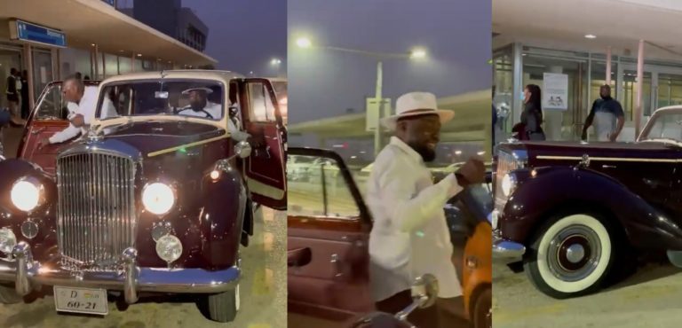 Watch Video Of The Moment Despite Arrived At The Airport With One Of His Expensive Vintage Cars As He Flies To Kumasi To Celebrate 60th Birthday
