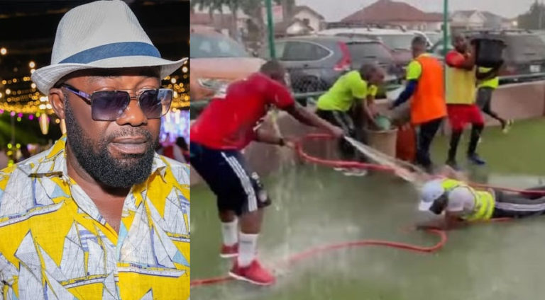 Watch Videos Of The Moment Billionaire Osei Kwame Despite Humbled Himself To Be Water-ponded By His Friend’s As His Turns 60 Years