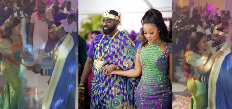 Money Rains On Kojo Jones And His Beautiful Wife During Their Plush Wedding Reception – Watch Videos