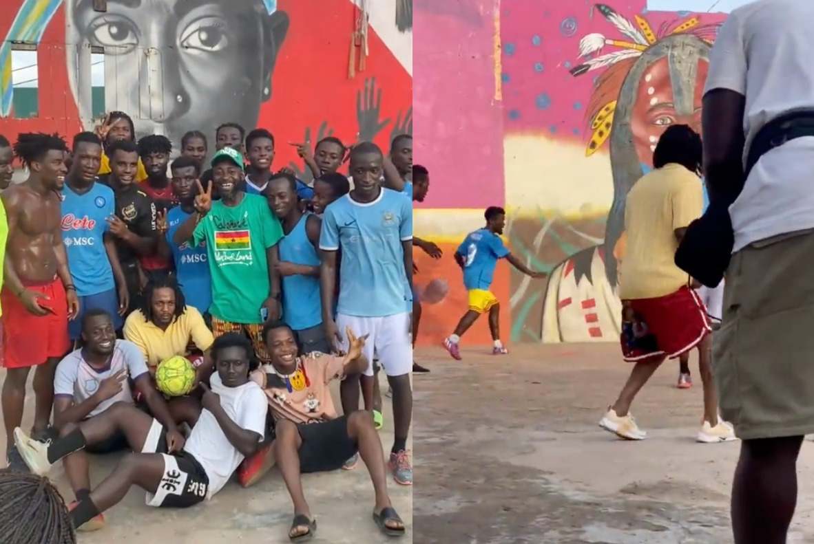 Videos Surface Online As American Rapper, Kendrick Lamar Joins Jamestown Boy To Play Soccer