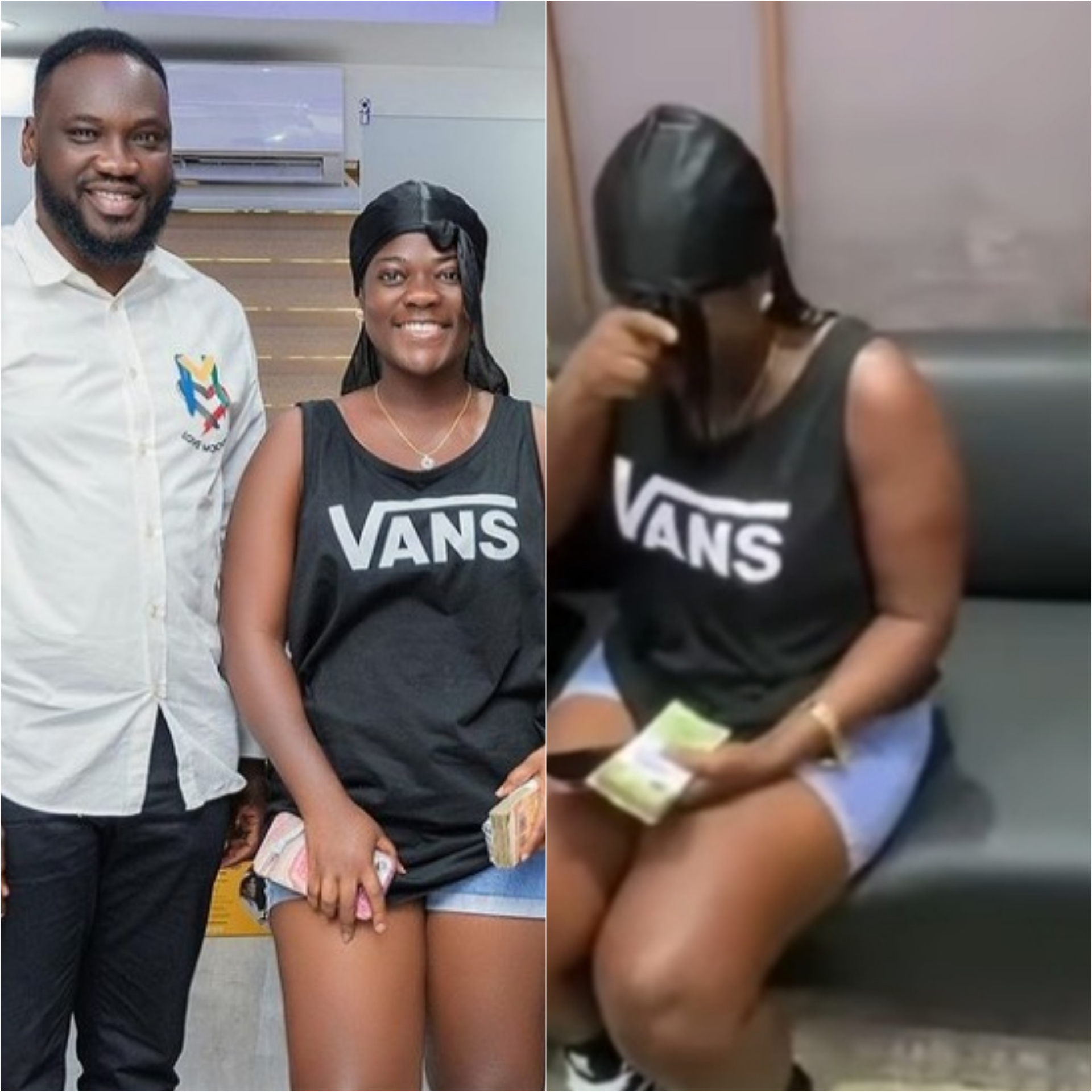 TikTok Star, Asantewaa Emotionally Reacts As Businessman, Ohene Kwame Frimpong Surprises Her With Cash On Her Birthday (Video)