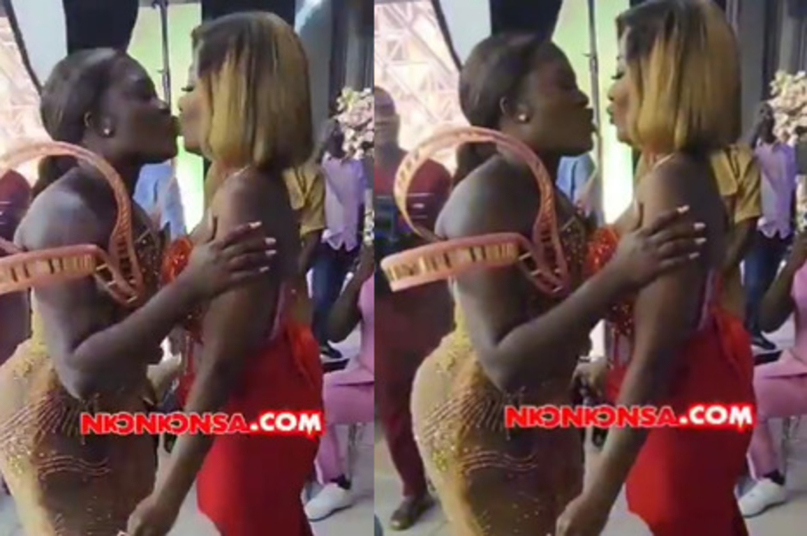Netizens React As Video Of Fella Makafui And Efya K!ssing On The Lips Surfaces Online