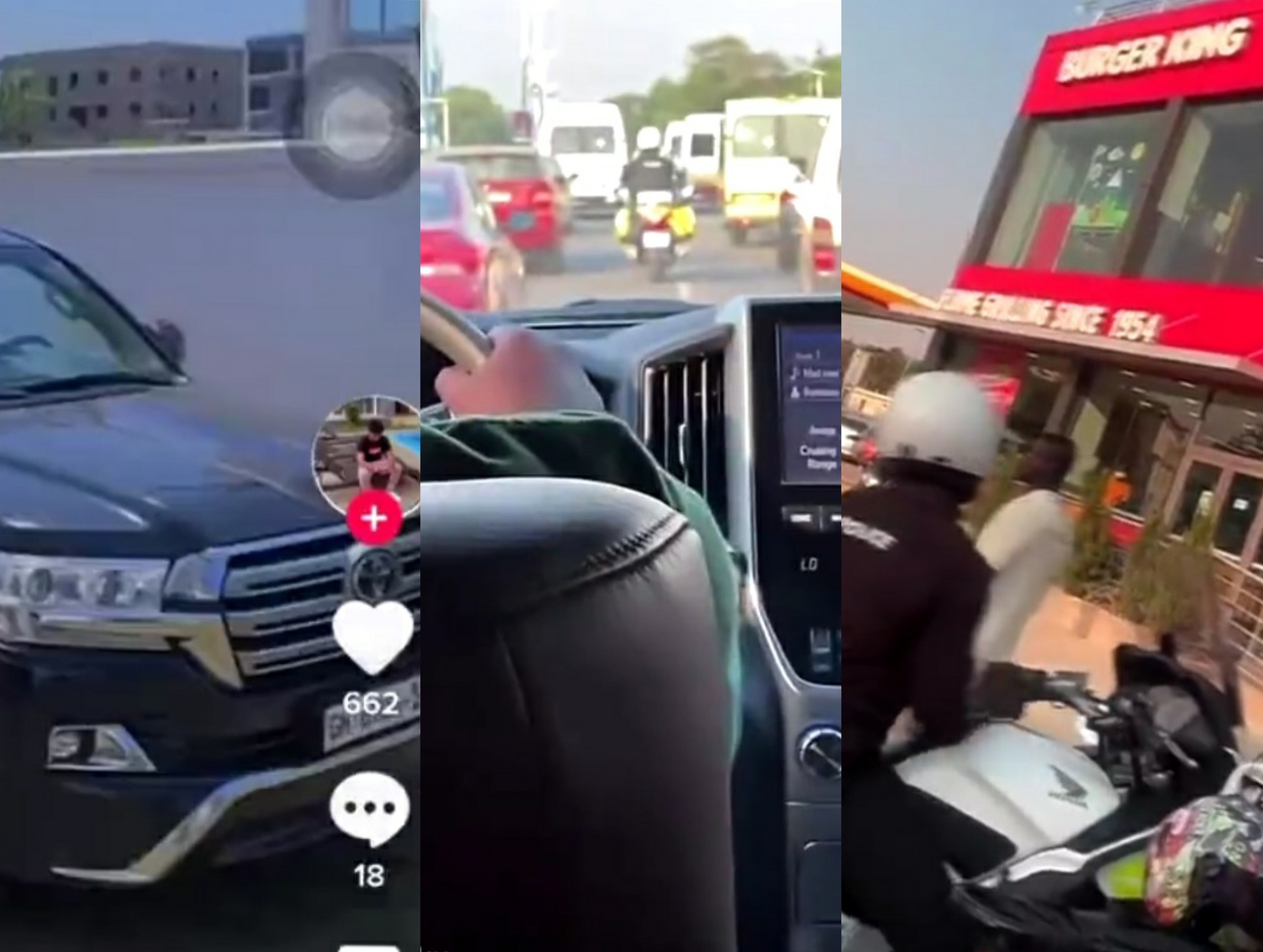 Viral video showing V8 driver with police escort just to buy Burger King sparks anger