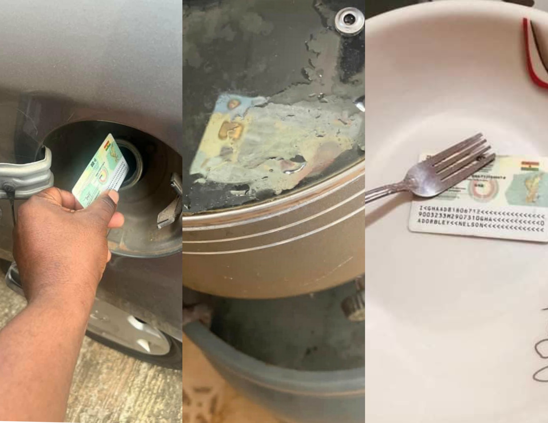 Netizens begin using Ghana card to shop, cook, eat and fill fuel tanks in a crazy trend – see photos Ghana card craze
