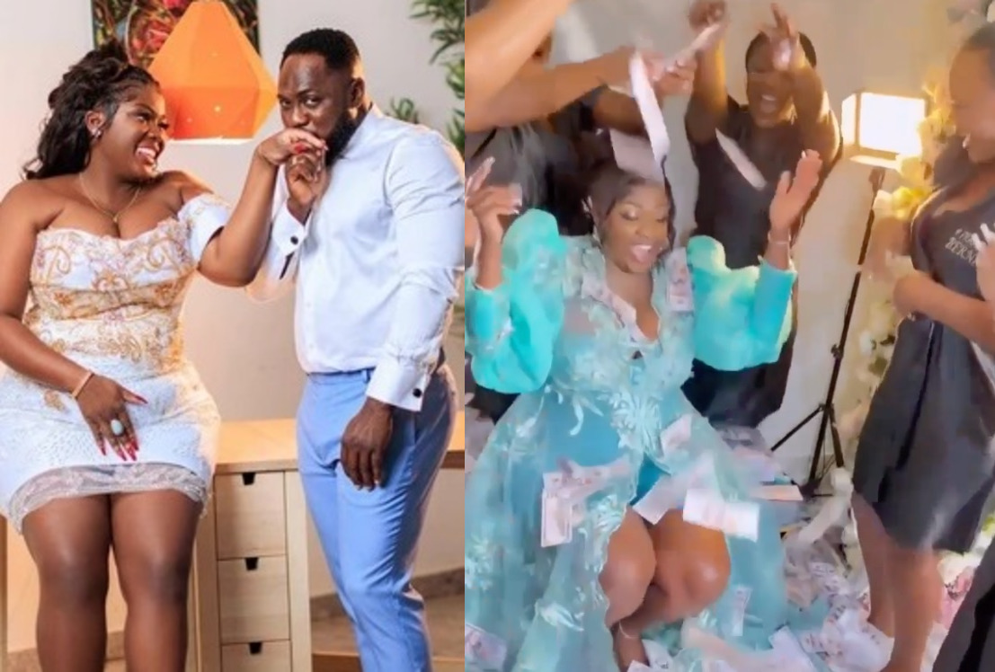 #Francey22: Dollars Rain On Tracey Boakye As First Video From Her Customary Marriage Ceremony Hits Online