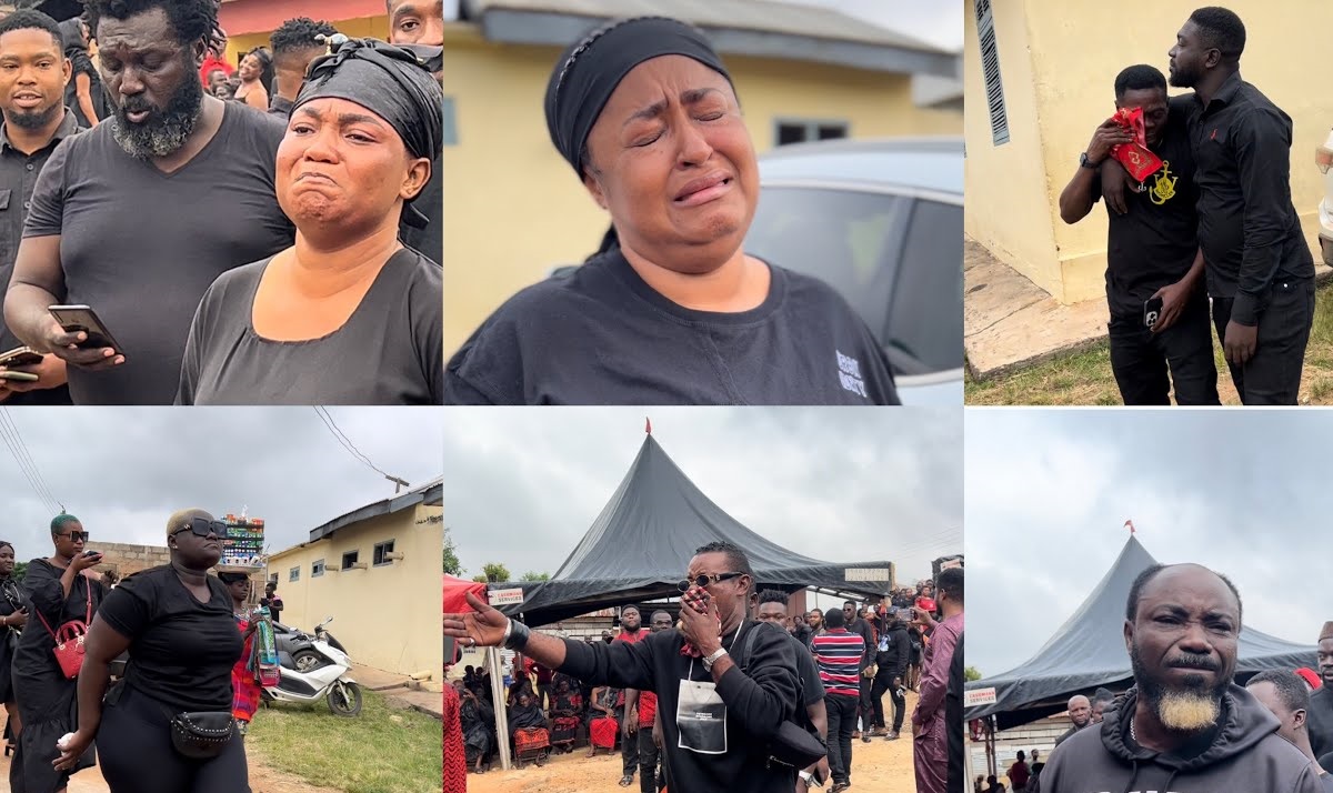 Kumawood Stars Cry Bitterly As They Storm Funeral Of Late Actor, Osei Tutu – Watch Videos
