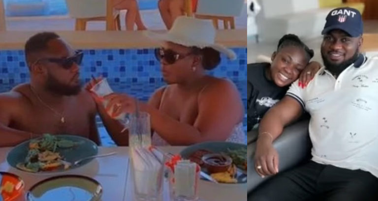 Tracey Boakye Shows Of Bik!ni Body As She Goes Swimming With Her Husband On Their Honeymoon – Watch Video