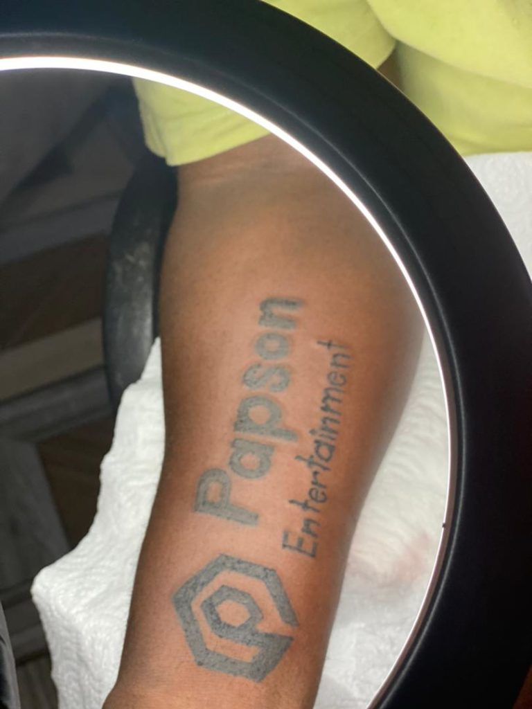 Bobo Dada Bee Tattoos Name Of His New Record Label Boss Papson On His 