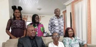 Ex-President John Mahama Visits Veteran Actress, Grace Nortey (Photos)
