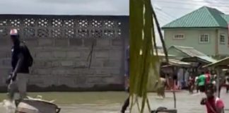 Watch shocking video of “Gob3 pot” being transported by canoe in Weija Weija floods
