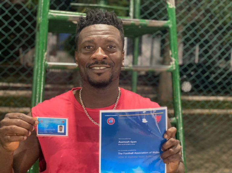 Asamoah Gyan Acquires UEFA License B Coaching Certificate