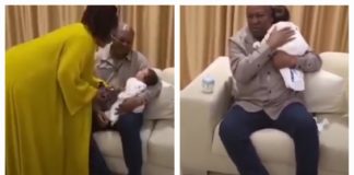 Former President John Mahama And His Wife, Lordina Play ‘Grandpa-Grandma’ Roles In A Latest Video After The Birth Of Their Grandchild