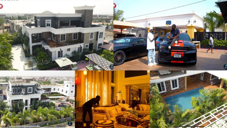 ZionFelix Exclusively Tours Nhyiraba Kojo’s Plush 9-Bedroom Mansion Which Is 100 Percent Completed (Video)