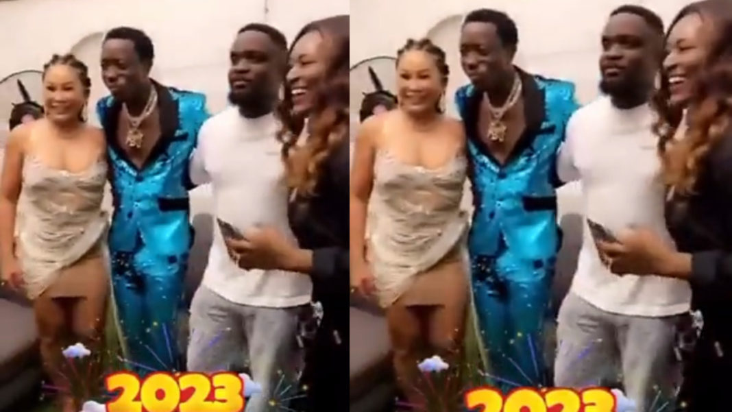 Moment Sarkodie warned and stopped Michael Blackson from taking pictures with his wife