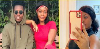 Strongman’s baby mama reacts after the rapper shared pictures online seated in the middle of two beautiful thick ladies