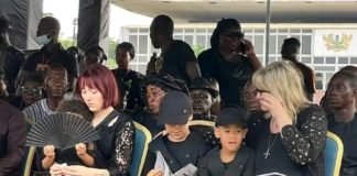 Christian Atsu’s Wife Breaks Down In Tears After She Attempted Reading A Tribute At His Funeral (Video)