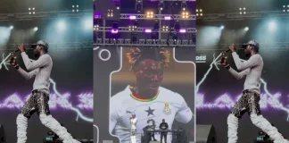 Emotional moment Black Sherif dedicated his performance  at Abu Dhabi to Christian Atsu