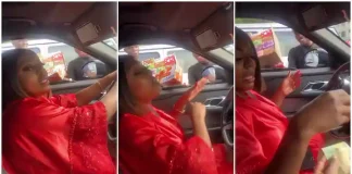 VIDEO: Nana Aba Anamoah gifts street hawkers Ghc10 after they wooed her to buy from them