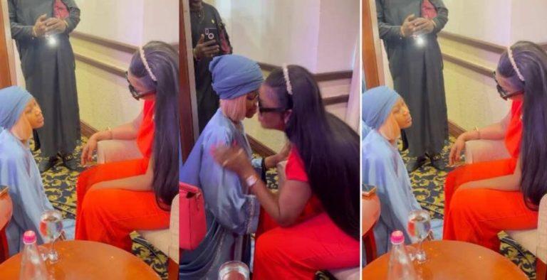 Akuapem Poloo Goes On Her Knees To Apologize To Nana Ama Mcbrown In Public – Watch Video