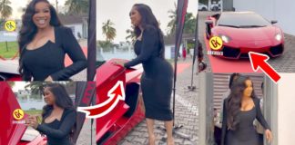 Serwaa Amihere Causes Stir As She Arrives In A Plush Lamborghini For Brand Ambassadorial Signing – Watch Video