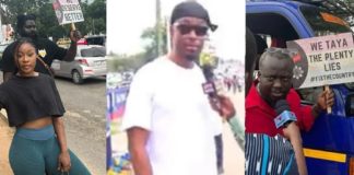 Efia Odo, EL, John Dumelo, SK Dele, Other Top Ghanaian Celebrities Show Up At Day 2 Of #OccupyJulorbiHouse Protest Despite Police Resistance