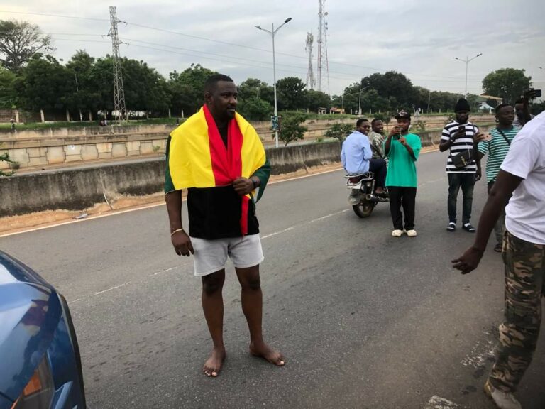See Photos: John Dumelo Honors His Word And Embarks On Barefoot Walk from UG To PRESEC Following Achimoto School’s Loss At NSMQ23