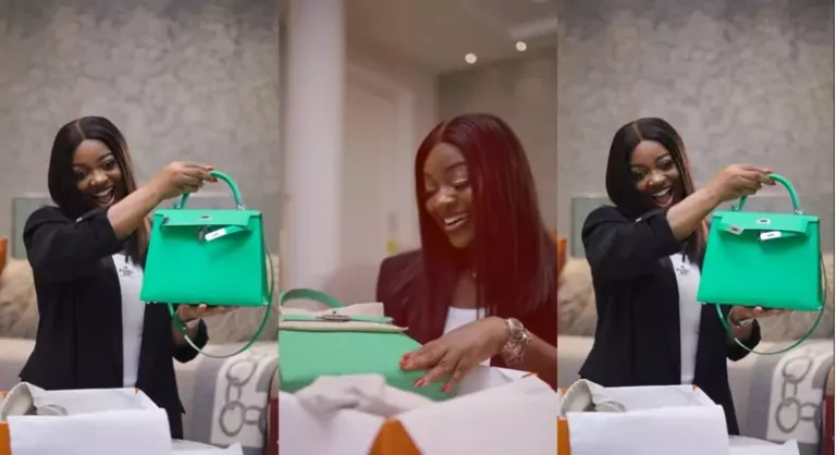 Actress, Jackie Appiah  flaunts her GHC 300,000 green Hermes Kelly pre-birthday gift (Video)