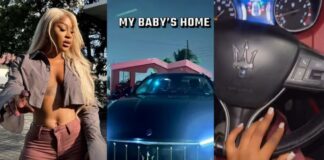 Efia Odo shows off new Maserati whip