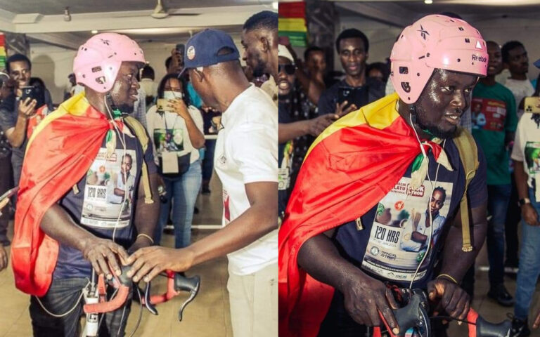 Ashiaman Cyclist, Zakaria Finally Arrives At Chef Faila’s Cookathon In Tamale