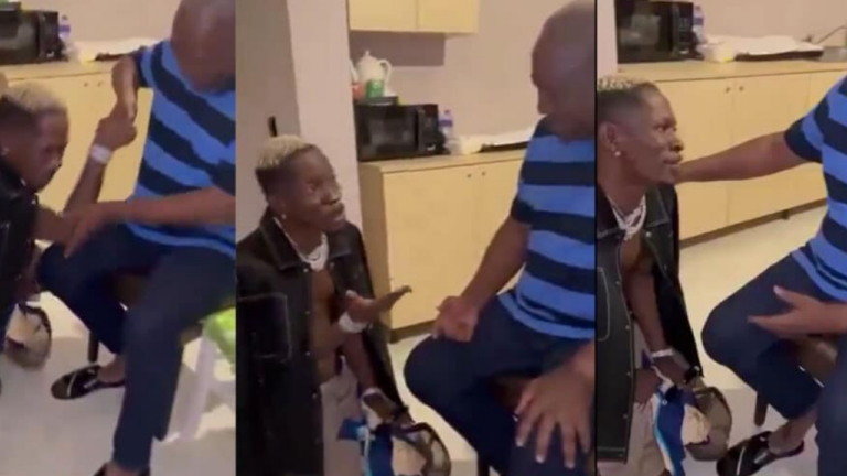 Shatta Wale goes on his knees again to beg John Mahama (Video)