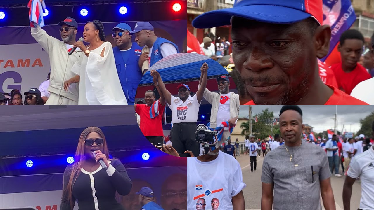 Video: Agya Koo, Diana Asamoah, Sista Afia, Philipa Baafi, Great Ampong, Others Join NPP’s Health Walk In Kumasi