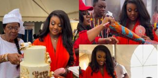 Video: Jackie Appiah Celebrates Birthday With Her Neighbours; Appreciates Their Support During A Fire Outbreak At Her House