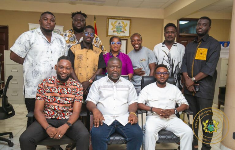 Volta Creative Arts Industry Players Pay Courtesy Call On Volta Regional Minister, Hon. James Gunu