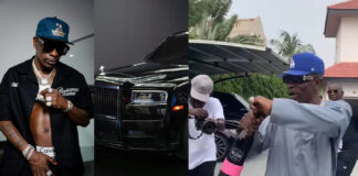 VIDEO: Shatta Wale Pops Champagne With His Team To Celebrate As He Finally Welcomes His Rolls Royce To Ghana