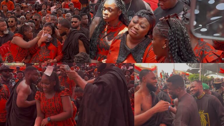 Rev. Obofour’s Wife, Queen Ciara Weeps Bitterly At One-Week Celebration Of Late Mother-in-Law