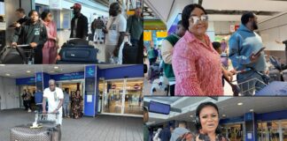 Obaapa Christy, Dr Likee, Vivian Jill And Kyekyeku Touch Down In London For UK Shows (Video)