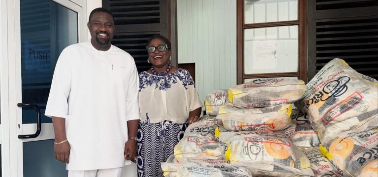 John Dumelo Donates 500 Bags Of Rice To University Of Ghana Students – See Photos